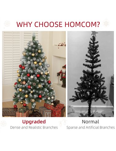 HOMCOM 5ft Snow-Dipped Artificial Pine Christmas Tree