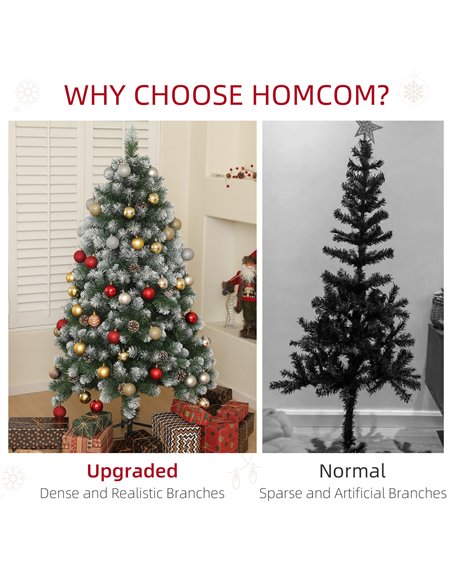 HOMCOM 5ft Snow-Dipped Artificial Pine Christmas Tree - pic 201477 | FastDaddyshop