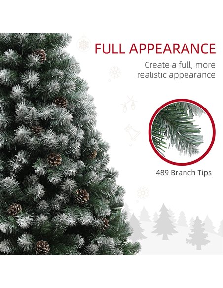 HOMCOM 5ft Snow-Dipped Artificial Pine Christmas Tree - pic 201478 | FastDaddyshop
