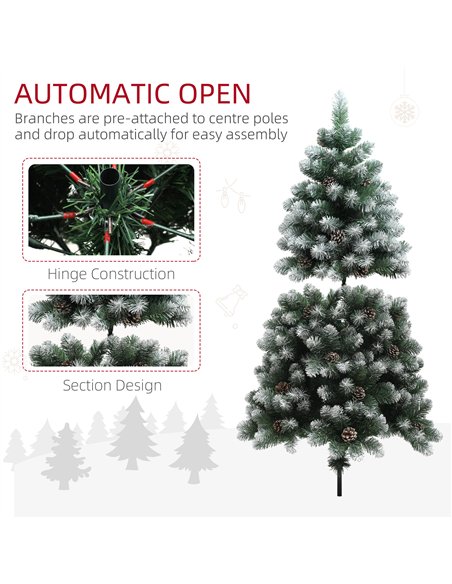 HOMCOM 5ft Snow-Dipped Artificial Pine Christmas Tree - pic 201479 | FastDaddyshop