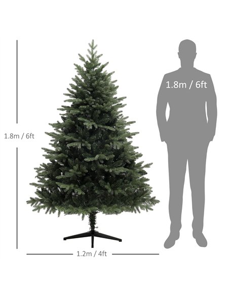 HOMCOM 6ft Artificial Spruce Christmas Tree - Green - pic 201484 | FastDaddyshop