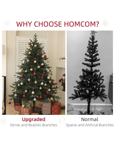 HOMCOM 6ft Artificial Spruce Christmas Tree - Green - pic 201486 | FastDaddyshop