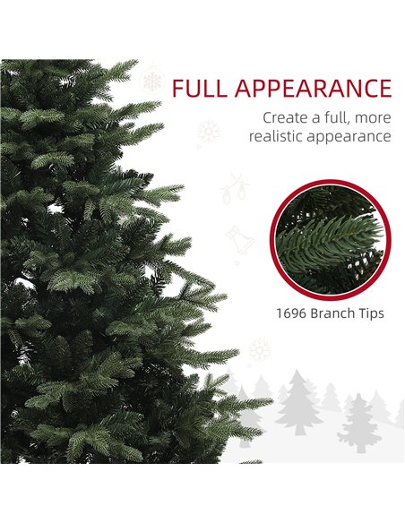 HOMCOM 6ft Artificial Spruce Christmas Tree - Green - pic 201487 | FastDaddyshop