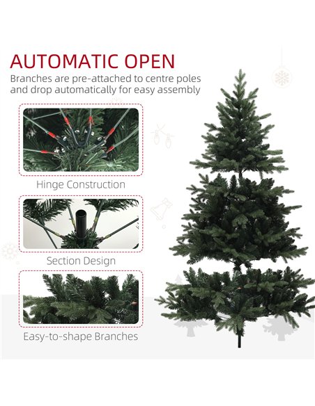HOMCOM 6ft Artificial Spruce Christmas Tree - Green - pic 201488 | FastDaddyshop