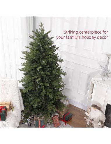 HOMCOM 6ft Bare Artificial Christmas Tree, with 1821 Tips - Green