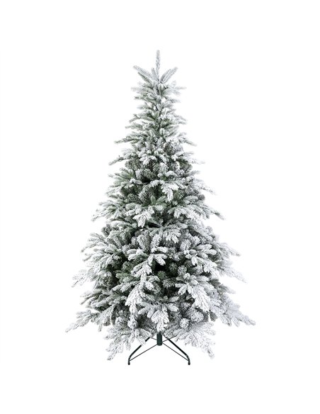 HOMCOM 5ft Bushy Snow-Flocked Artificial Christmas Tree, with LED Lights - pic 201500 | FastDaddyshop