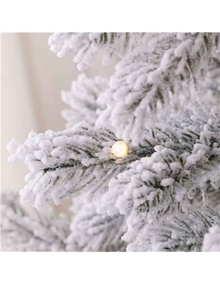 HOMCOM 5ft Bushy Snow-Flocked Artificial Christmas Tree, with LED Lights - pic 201508 | FastDaddyshop