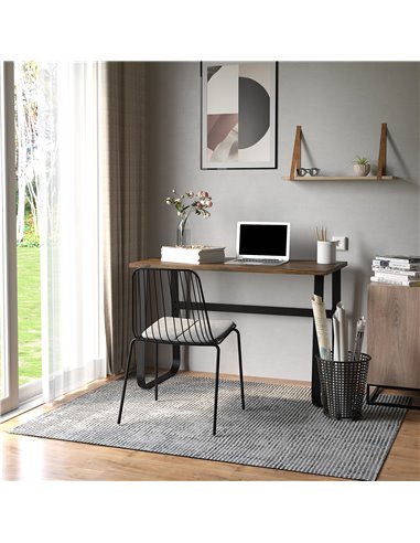 HOMCOM Writing Desk, Laptop Table Industrial Design, Brown