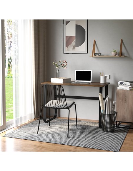 HOMCOM Writing Desk, Laptop Table Industrial Design, Brown - pic 20151 | FastDaddyshop