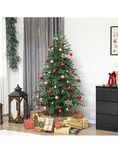 HOMCOM 6 ft Full Spruce Christmas Tree with Realistic Dense Tips, Easy Assembly - Green