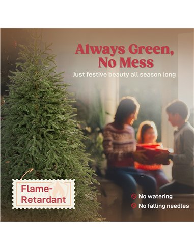 HOMCOM 6 ft Full Spruce Christmas Tree with Realistic Dense Tips, Easy Assembly - Green