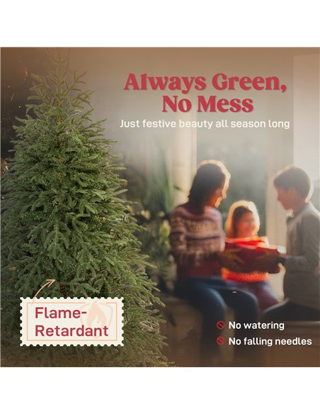 HOMCOM 6 ft Full Spruce Christmas Tree with Realistic Dense Tips, Easy Assembly - Green - pic 201512 | FastDaddyshop
