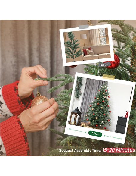 HOMCOM 6 ft Full Spruce Christmas Tree with Realistic Dense Tips, Easy Assembly - Green - pic 201515 | FastDaddyshop