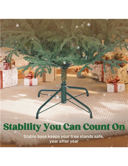 HOMCOM 6 ft Full Spruce Christmas Tree with Realistic Dense Tips, Easy Assembly - Green - pic 201516 | FastDaddyshop