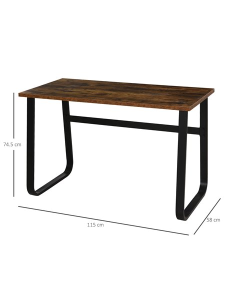 HOMCOM Writing Desk, Laptop Table Industrial Design, Brown - pic 20152 | FastDaddyshop