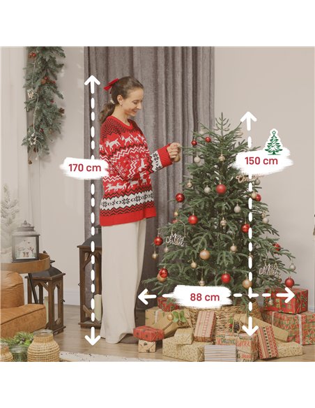 HOMCOM 5 ft Full Spruce Christmas Tree with Realistic Dense Tips, Easy Assembly - Green - pic 201520 | FastDaddyshop