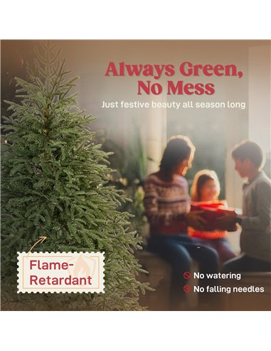 HOMCOM 5 ft Full Spruce Christmas Tree with Realistic Dense Tips, Easy Assembly - Green