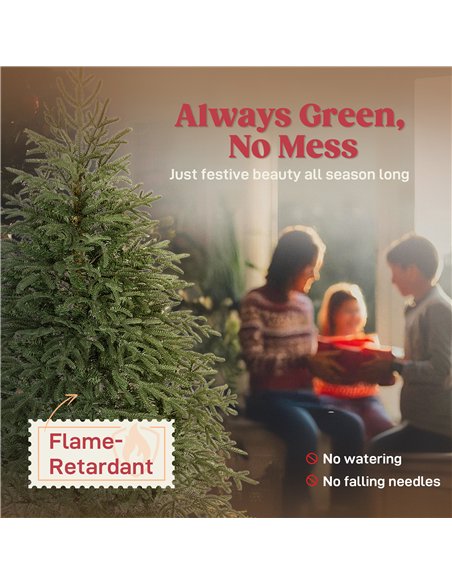 HOMCOM 5 ft Full Spruce Christmas Tree with Realistic Dense Tips, Easy Assembly - Green - pic 201521 | FastDaddyshop