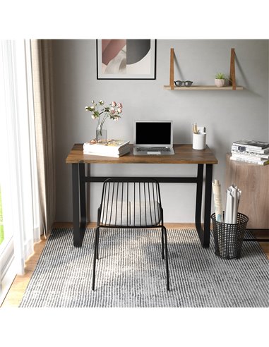 HOMCOM Writing Desk, Laptop Table Industrial Design, Brown