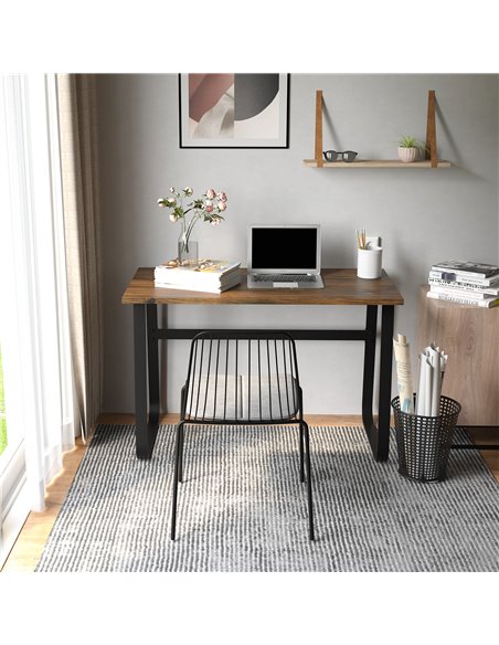 HOMCOM Writing Desk, Laptop Table Industrial Design, Brown - pic 20153 | FastDaddyshop