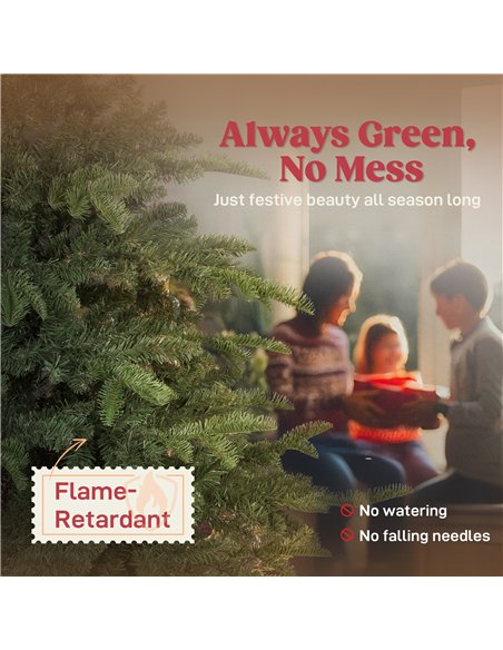 HOMCOM 5ft Artificial Christmas Tree with Realistic Branches, Easy Assembly - Green - pic 201530 | FastDaddyshop