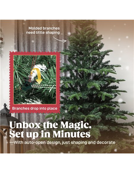 HOMCOM 5ft Artificial Christmas Tree with Realistic Branches, Easy Assembly - Green - pic 201532 | FastDaddyshop