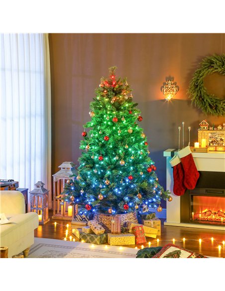 HOMCOM 6ft Artificial Pine LED Christmas Tree, with Remote - pic 201537 | FastDaddyshop