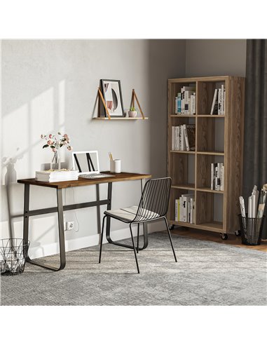 HOMCOM Writing Desk Workstation Center Laptop Table Industrial Design Furniture for Home Office Study Use