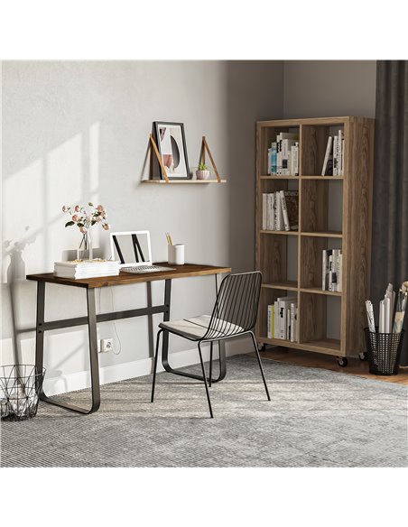 HOMCOM Writing Desk Workstation Center Laptop Table Industrial Design Furniture for Home Office Study Use - pic 20154 | FastDaddyshop