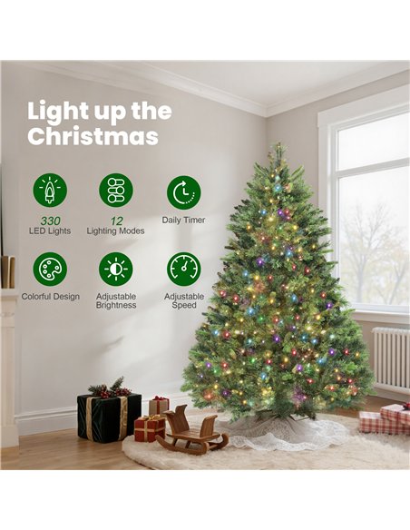 HOMCOM 6ft Artificial Pine LED Christmas Tree, with Remote - pic 201540 | FastDaddyshop