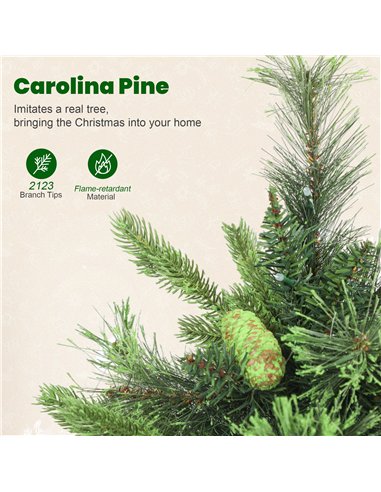 HOMCOM 6ft Artificial Pine LED Christmas Tree, with Remote