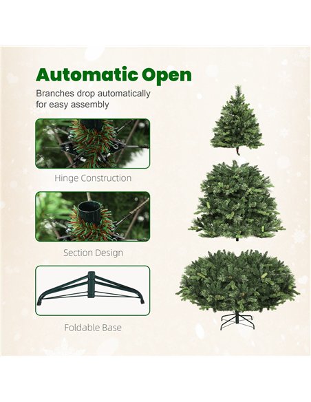 HOMCOM 6ft Artificial Pine LED Christmas Tree, with Remote - pic 201543 | FastDaddyshop