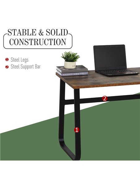 HOMCOM Writing Desk Workstation Center Laptop Table Industrial Design Furniture for Home Office Study Use - pic 20156 | FastDaddyshop