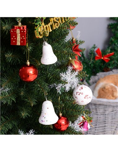 HOMCOM 7ft Unlit Artificial Christmas Tree, Pencil Slim Xmas Tree with Solid Stand and Realistic Branches, Green