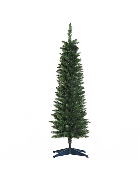 HOMCOM 5ft Unlit Artificial Christmas Tree, Pencil Slim Xmas Tree with Solid Stand and Realistic Branches, Green - pic 201563 | FastDaddyshop