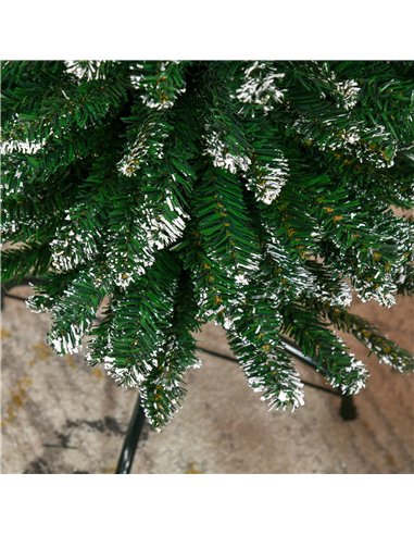 HOMCOM 6FT Artificial Snow Dipped Christmas Tree Xmas Pencil Tree Holiday Home Indoor Decoration with Foldable Black Stand, Gree
