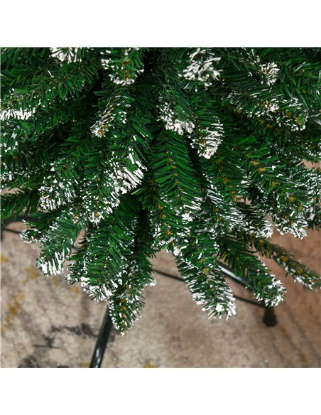 HOMCOM 6FT Artificial Snow Dipped Christmas Tree Xmas Pencil Tree Holiday Home Indoor Decoration with Foldable Black Stand, Gree - pic 201580 | FastDaddyshop