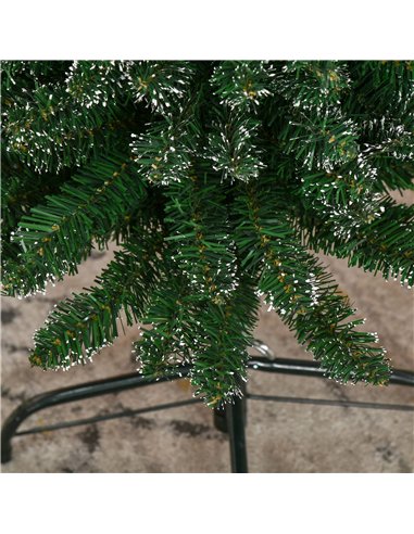 HOMCOM 5.5FT Artificial Snow Dipped Christmas Tree Xmas Pencil Tree Holiday Home Indoor Decoration with Foldable Black Stand, Gr