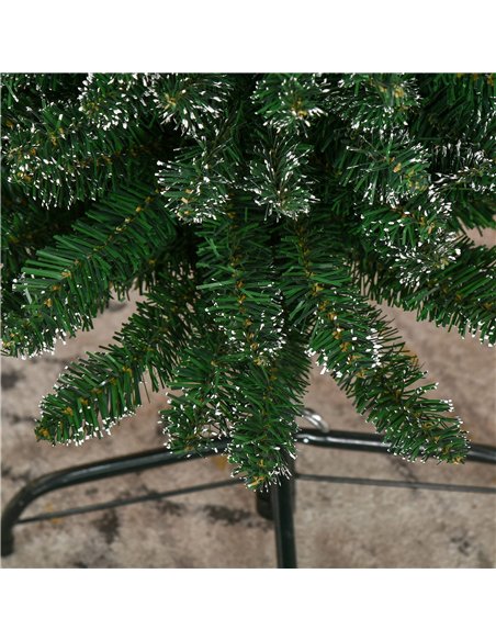 HOMCOM 5.5FT Artificial Snow Dipped Christmas Tree Xmas Pencil Tree Holiday Home Indoor Decoration with Foldable Black Stand, Gr - pic 201587 | FastDaddyshop