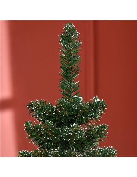 HOMCOM 5.5FT Artificial Snow Dipped Christmas Tree Xmas Pencil Tree Holiday Home Indoor Decoration with Foldable Black Stand, Gr - pic 201588 | FastDaddyshop