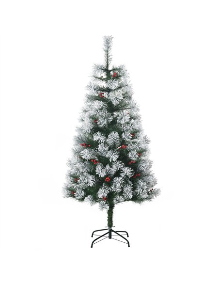 HOMCOM Indoor Christmas Tree Artificial Berry Xmas Decoration with Metal Stand and 184 Tips (5FT(150CM)) - pic 201590 | FastDaddyshop