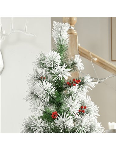 HOMCOM Indoor Christmas Tree Artificial Berry Xmas Decoration with Metal Stand and 184 Tips (5FT(150CM))