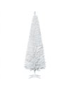 HOMCOM 6ft Unlit Artificial Christmas Tree, Pencil Slim Xmas Tree with Solid Stand and Realistic Branches, White
