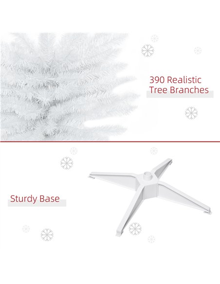 HOMCOM 6ft Unlit Artificial Christmas Tree, Pencil Slim Xmas Tree with Solid Stand and Realistic Branches, White - pic 201622 | FastDaddyshop
