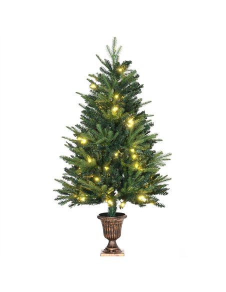 HOMCOM 1.2m 4ft Christmas Tree Entrance Décor 750 Tips Xmas Pre-lit Tree 80 LED with Vase Base - pic 201626 | FastDaddyshop