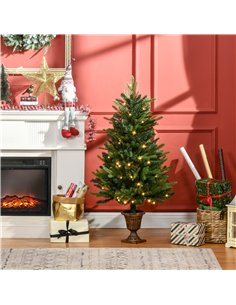 HOMCOM 1.2m 4ft Christmas Tree Entrance Décor 750 Tips Xmas Pre-lit Tree 80 LED with Vase Base 2