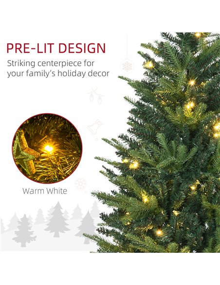HOMCOM 1.2m 4ft Christmas Tree Entrance Décor 750 Tips Xmas Pre-lit Tree 80 LED with Vase Base - pic 201629 | FastDaddyshop