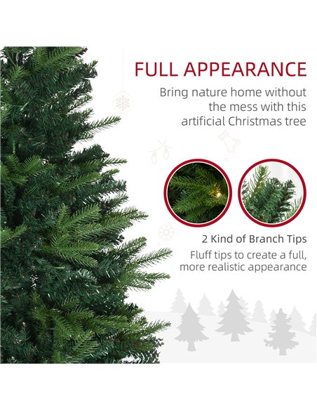 HOMCOM 1.2m 4ft Christmas Tree Entrance Décor 750 Tips Xmas Pre-lit Tree 80 LED with Vase Base - pic 201630 | FastDaddyshop