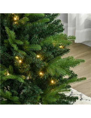 HOMCOM 1.2m 4ft Christmas Tree Entrance Décor 750 Tips Xmas Pre-lit Tree 80 LED with Vase Base