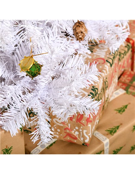 HOMCOM 5ft Snow Artificial Christmas Tree w/ Metal Stand Decorations Home Seasonal Elegant Faux White - pic 201659 | FastDaddyshop